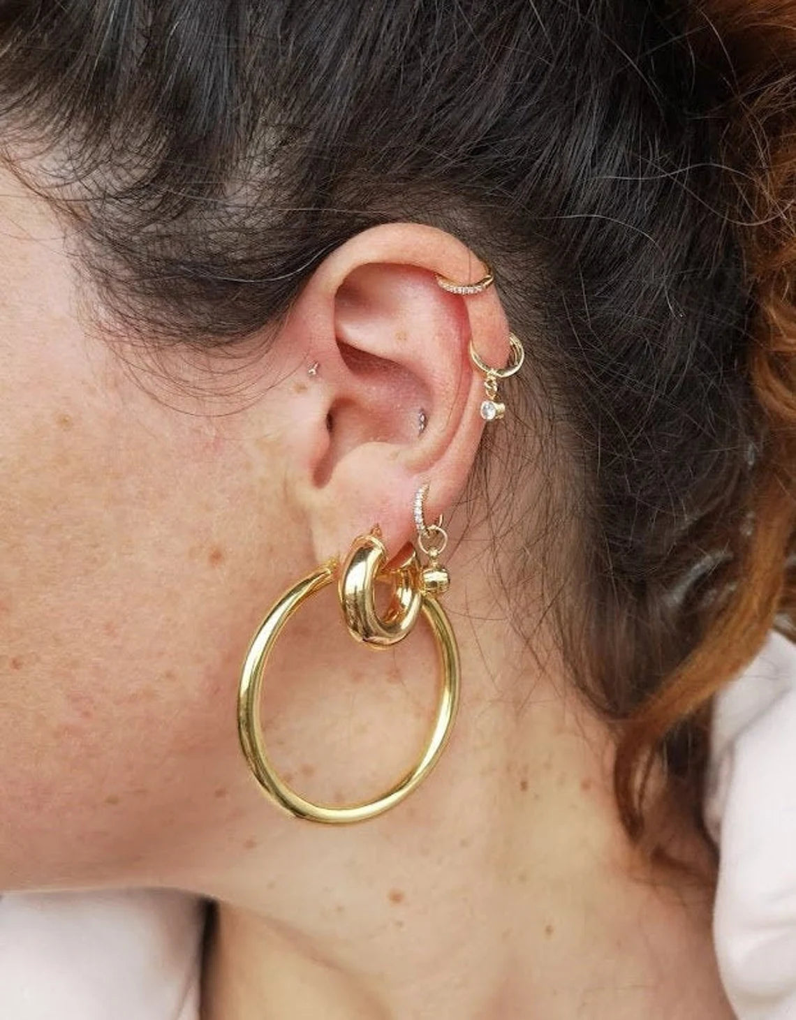 GOLD HOOPS - 50 mm hoops in solid 14K yellow gold