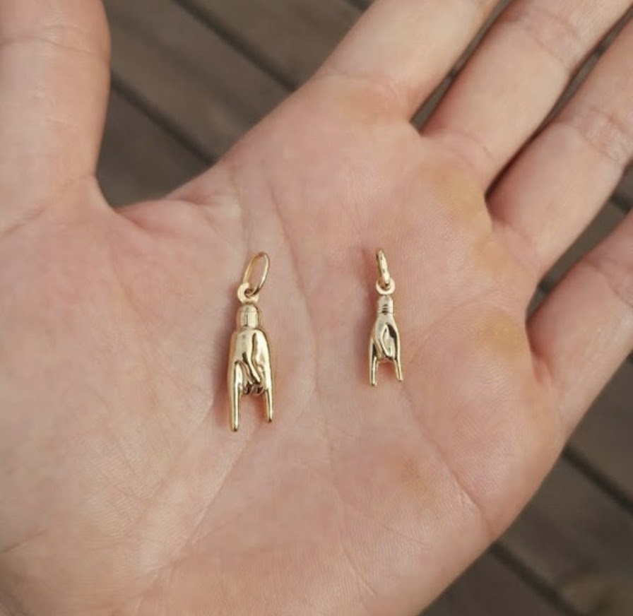 Lico Jewelry Mano cornuto charms in 10K and 14K yellow gold from Montreal, Italy-inspired
