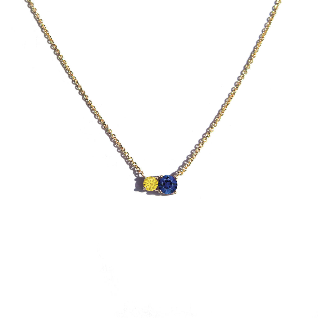A product image of the Royal Mimosa necklace on a white background Lico Jewelry montreal